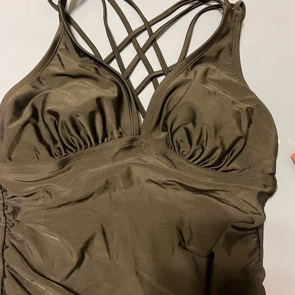 Merona Black One Piece with Criss Cross Straps - Picture 2 of 5